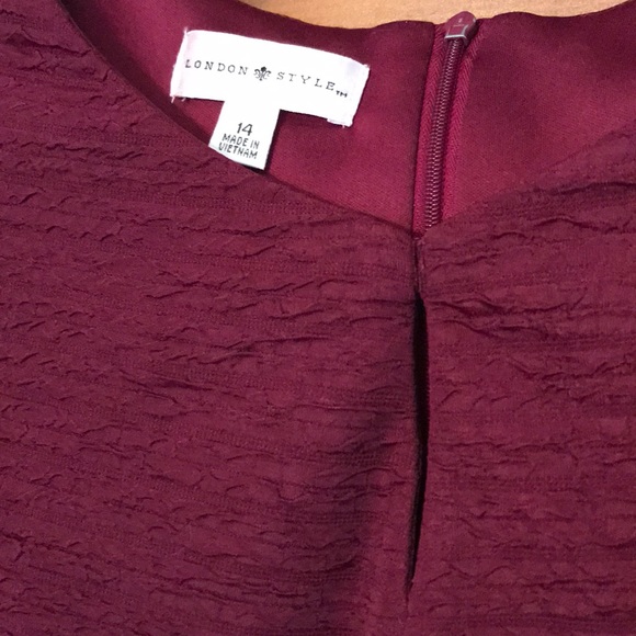 London Style, Dress, Crew Neck, 3/4 Slve, Textured - Picture 3 of 3